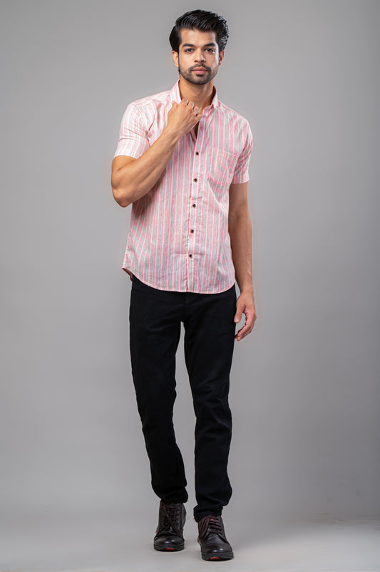 Blush Stripes Everyday Men’s Half Sleeve Shirt