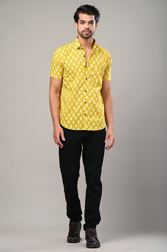 Sunny Blooms Floral Printed Men's Shirt