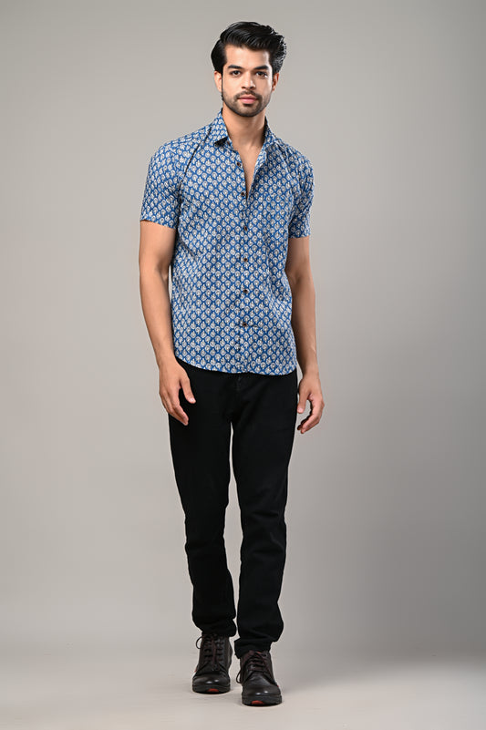 Heritage Bloom Printed Men’s Half Sleeve Shirt