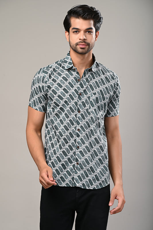 Urban Matrix Printed Men’s Half Sleeve Shirt
