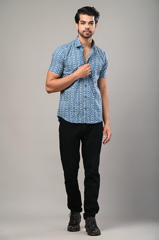 Fluid Forms Print Men’s Half Sleeve Shirt