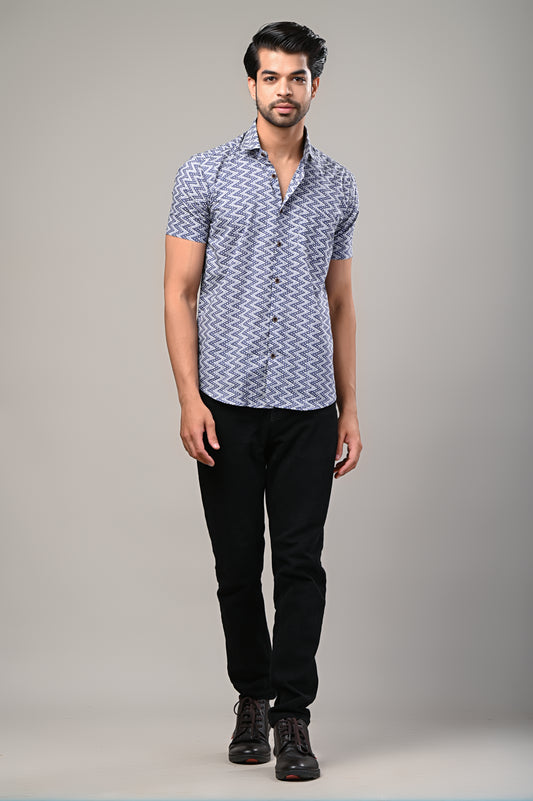 Wave Rhythm Casual Men’s Half Sleeve Shirt