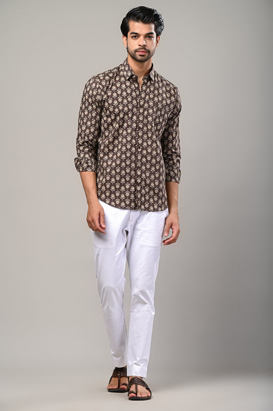 Earthy Charm  Printed Full Sleeve Shirt