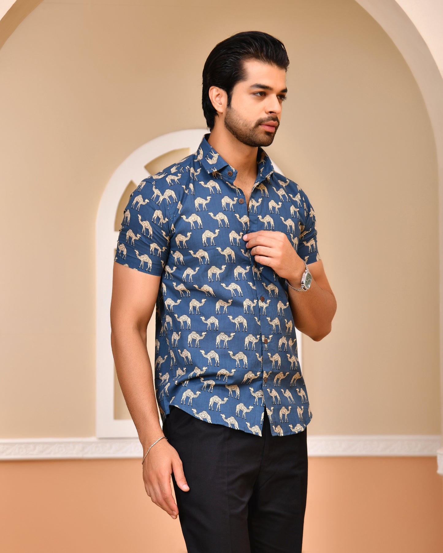 Regal Camel Half Sleeves Shirt