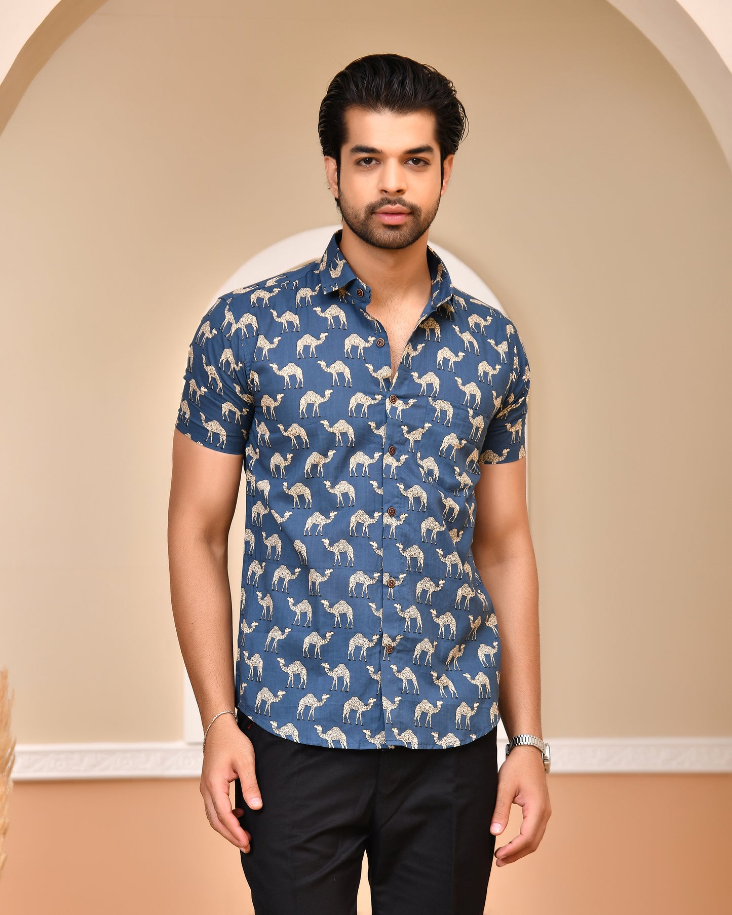 Regal Camel Half Sleeves Shirt