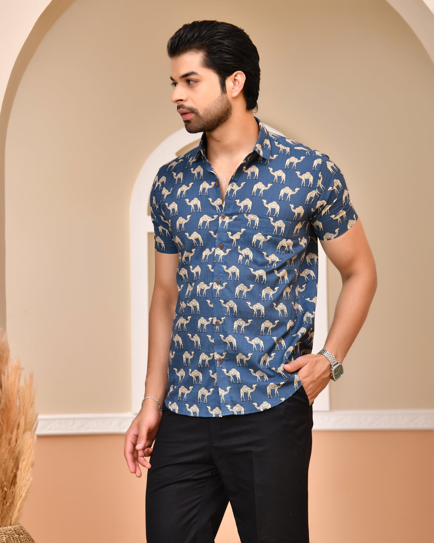 Regal Camel Half Sleeves Shirt