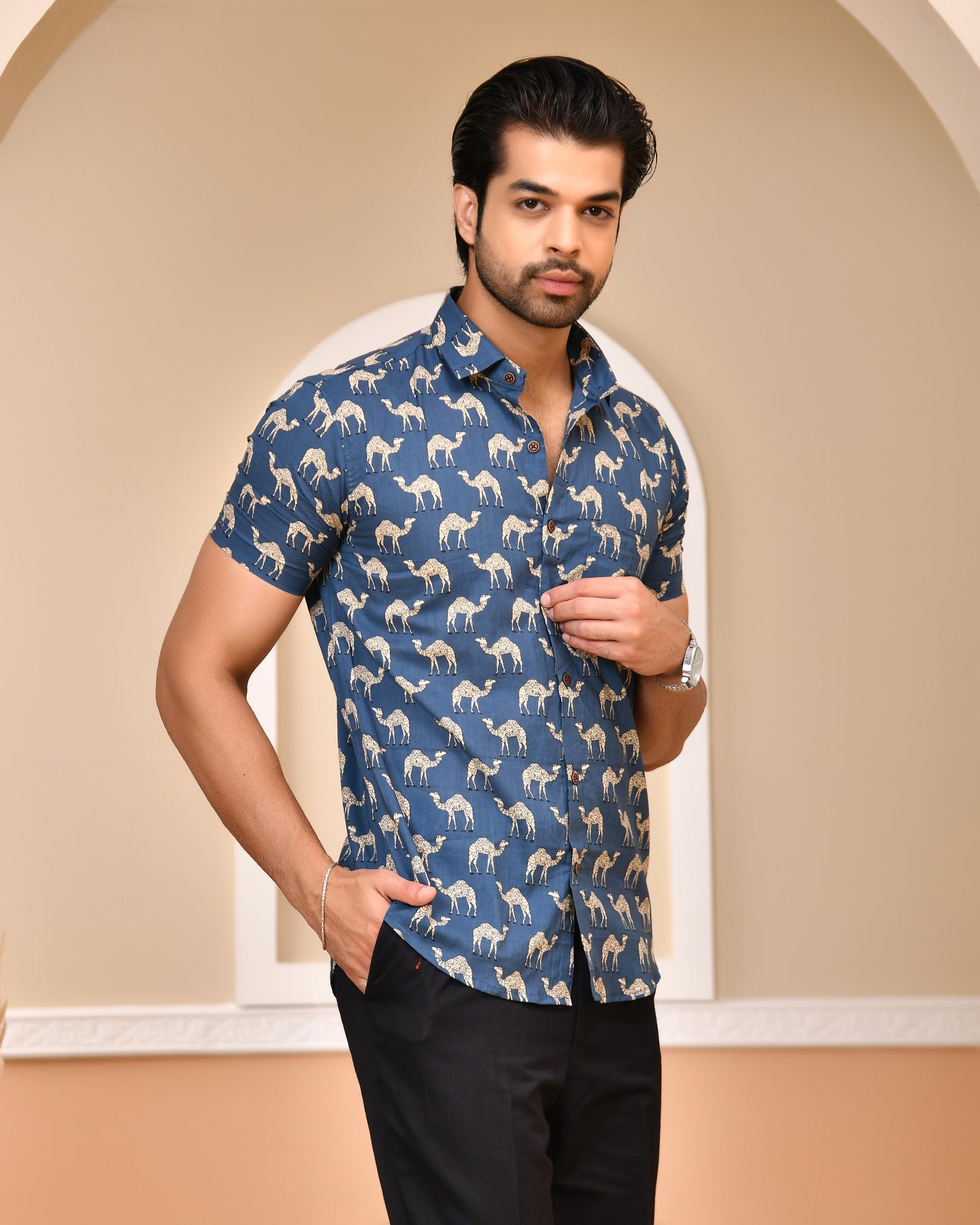 Regal Camel Half Sleeves Shirt
