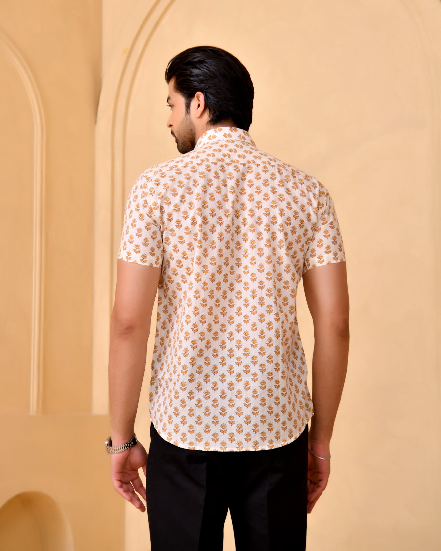 Kesariya Bloom Half Sleeves Shirt