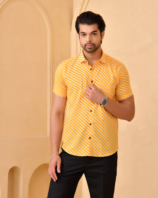 Leheriya Bandhej Half Sleeves Shirt