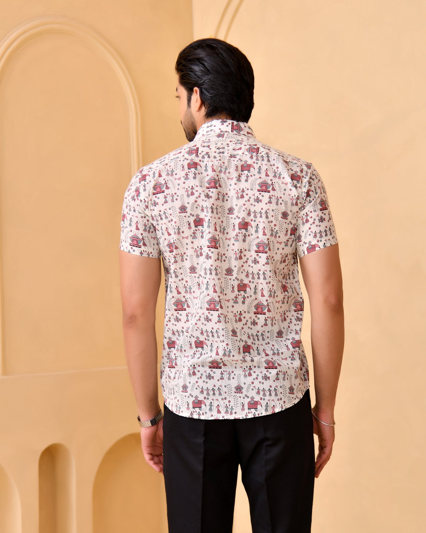 Rajasthan Folk Print Half Sleeves Shirt