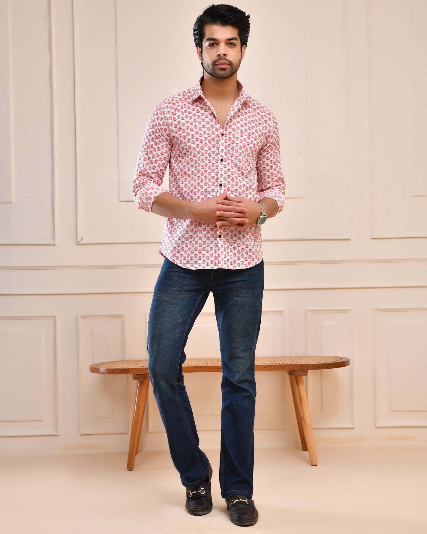 Blush Bloom Printed Cotton  Full Sleeve Shirt
