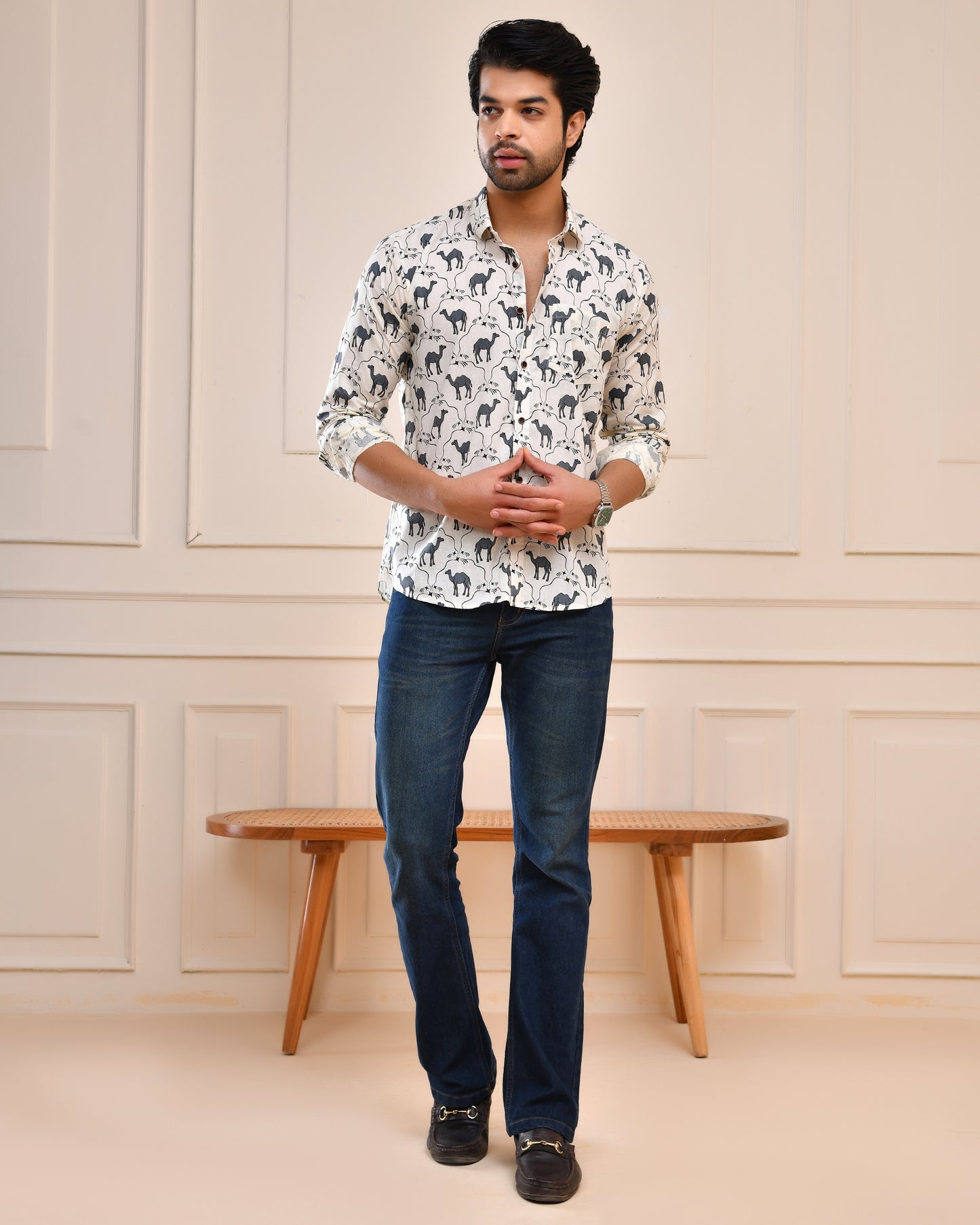Thar Camel Motif Full Sleeve Shirt