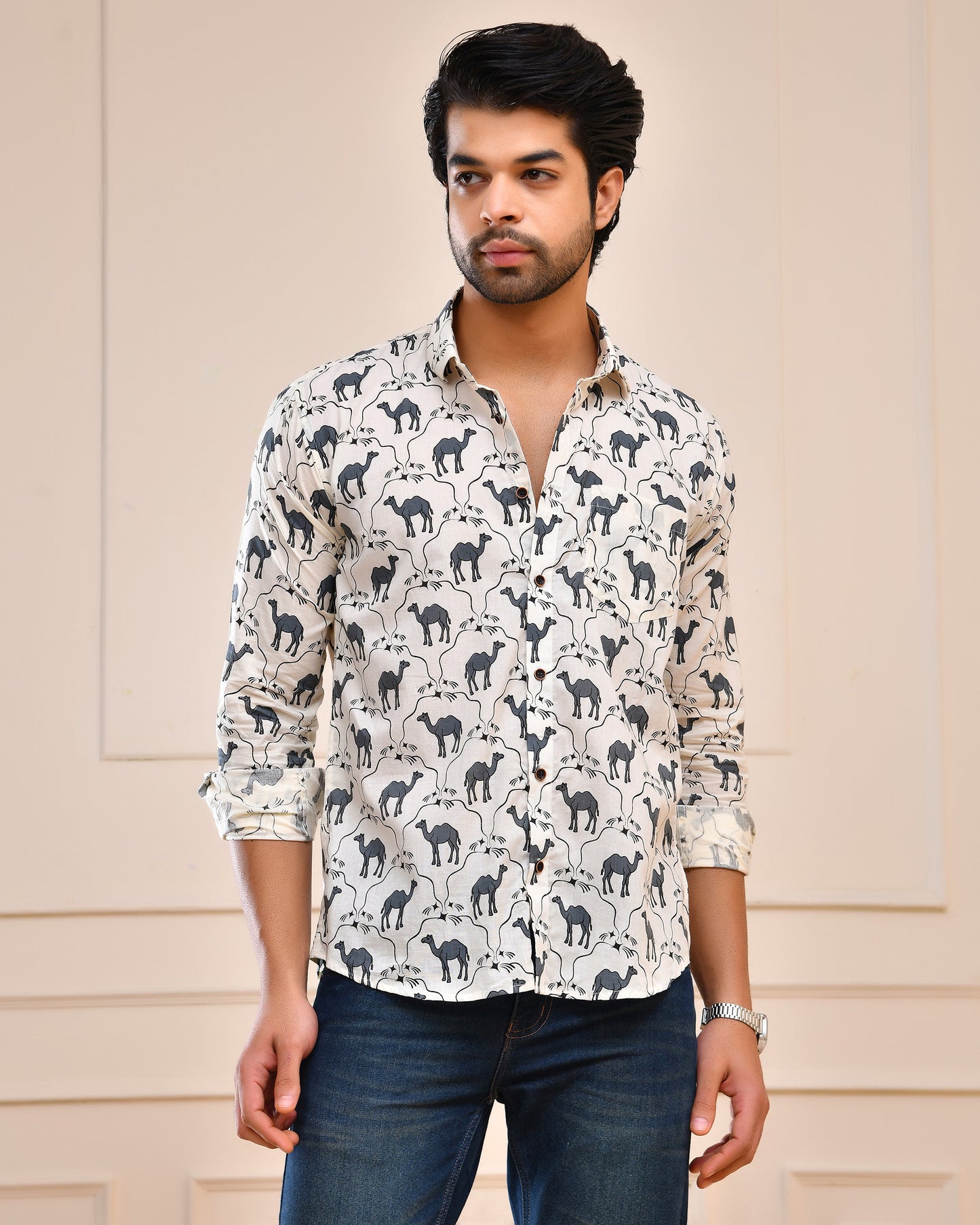 Thar Camel Motif Full Sleeve Shirt