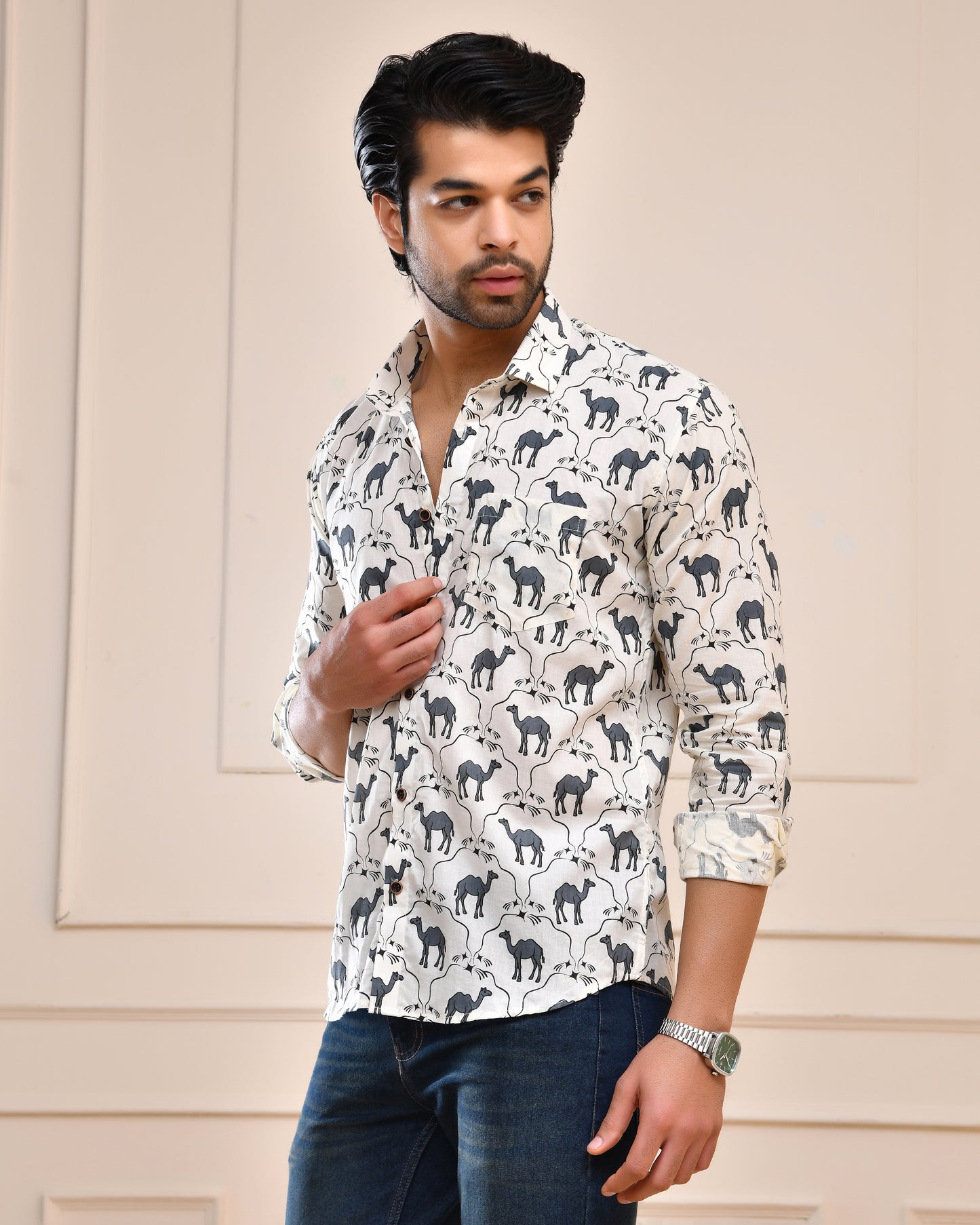 Thar Camel Motif Full Sleeve Shirt
