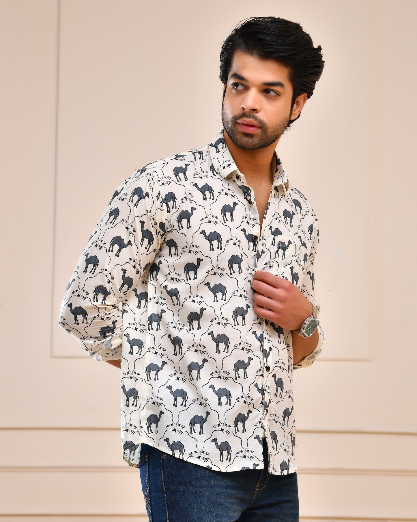 Thar Camel Motif Full Sleeve Shirt