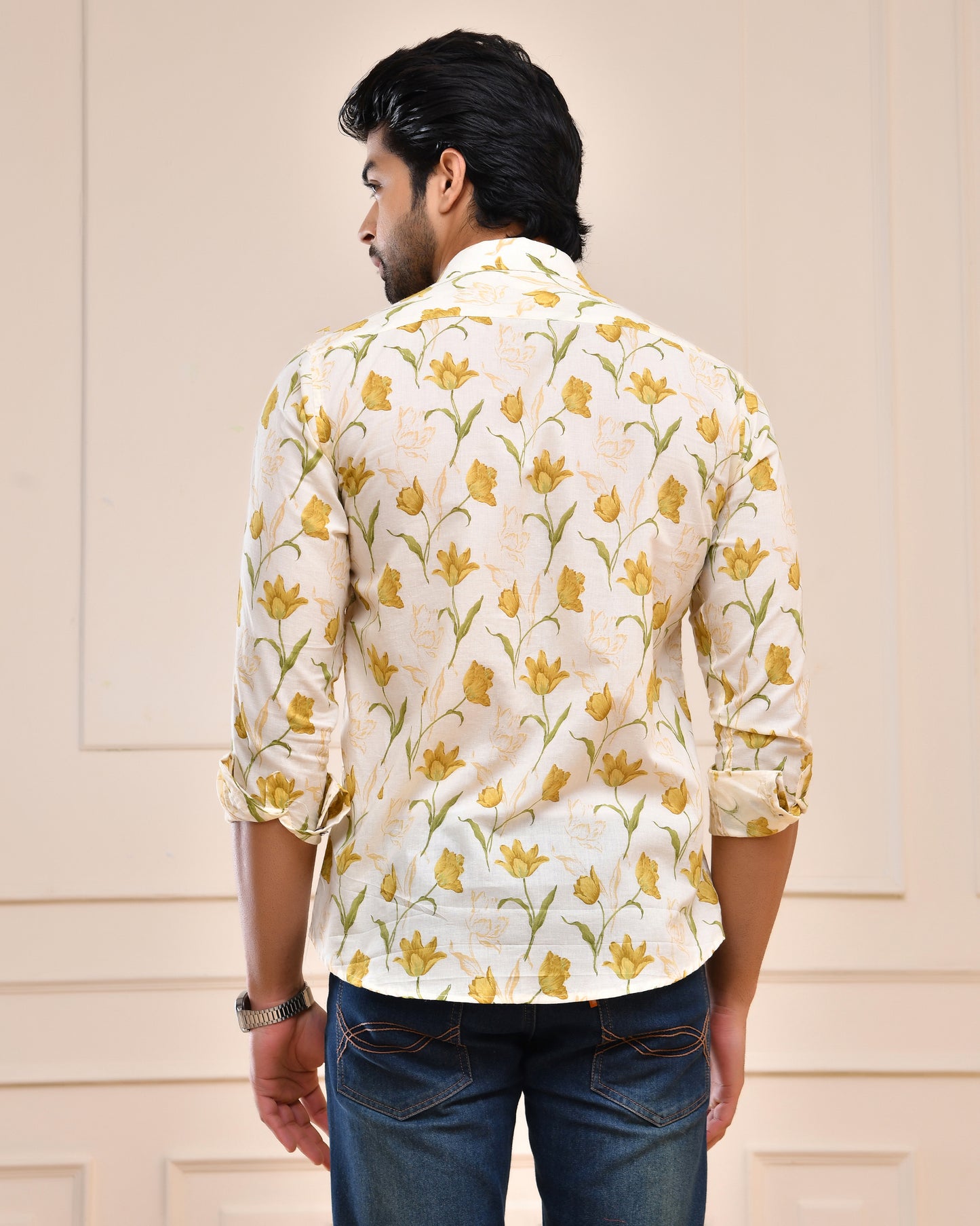 Sunlit Tulip Cotton Full Sleeve Shirt
