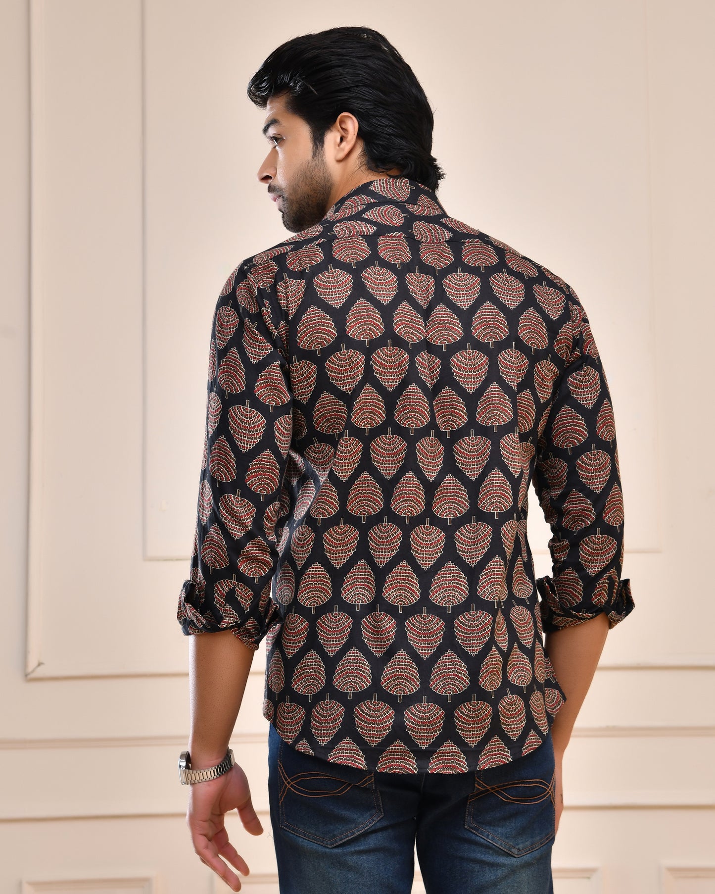 Rajwadi Leaf Motif Full Sleeve Shirt