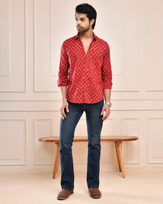 Ruby Petal Printed Full Sleeve Shirt