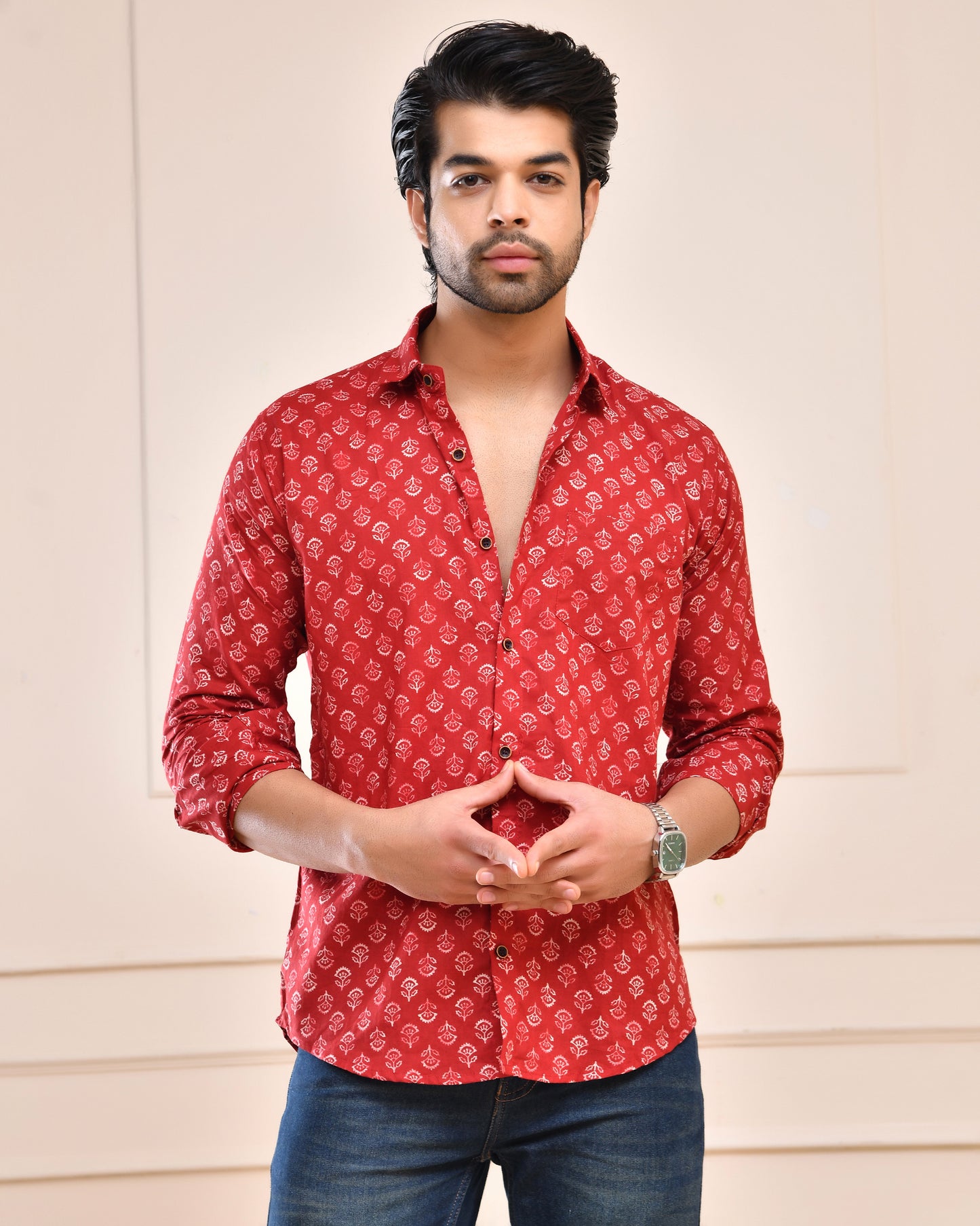 Ruby Petal Printed Full Sleeve Shirt