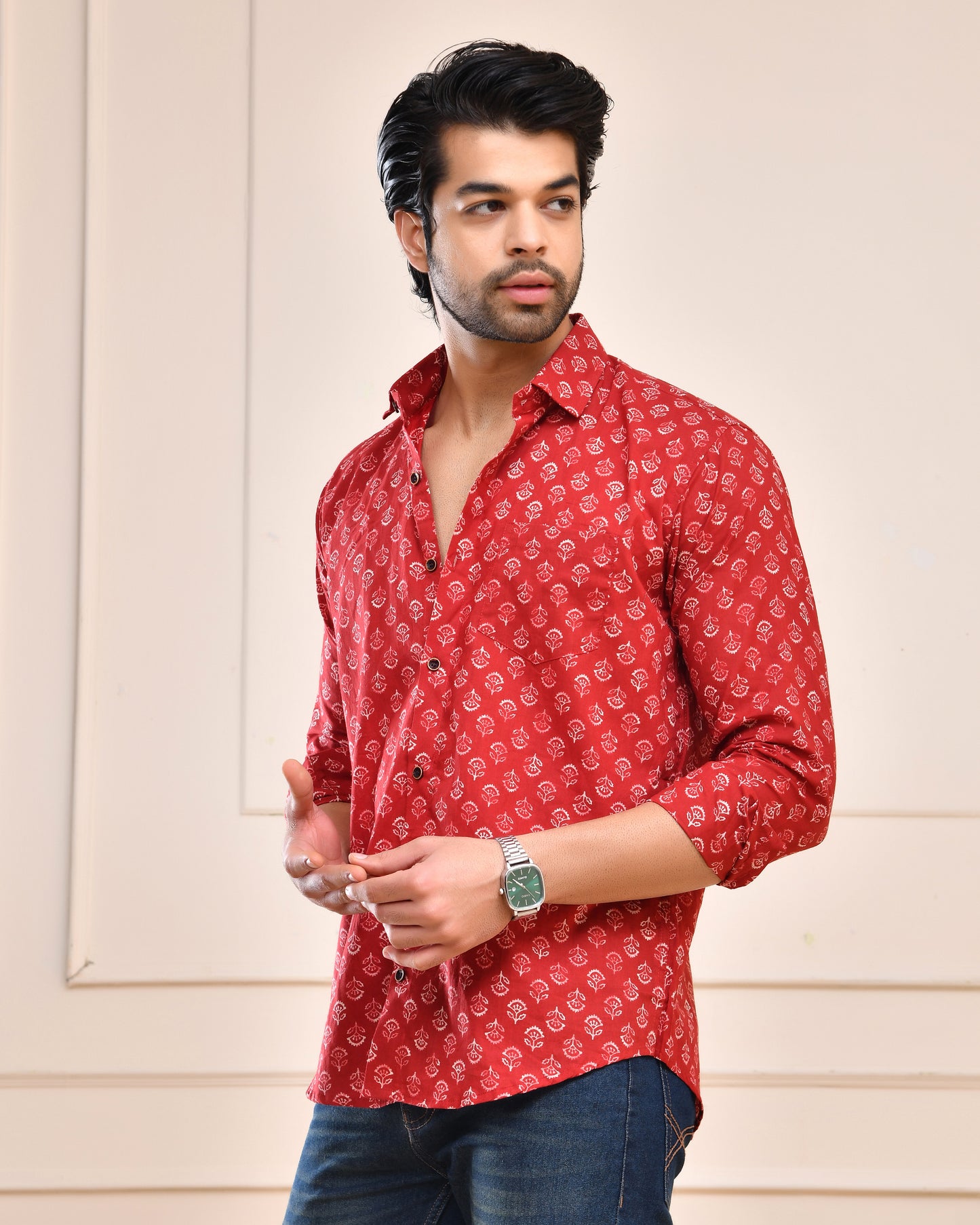 Ruby Petal Printed Full Sleeve Shirt