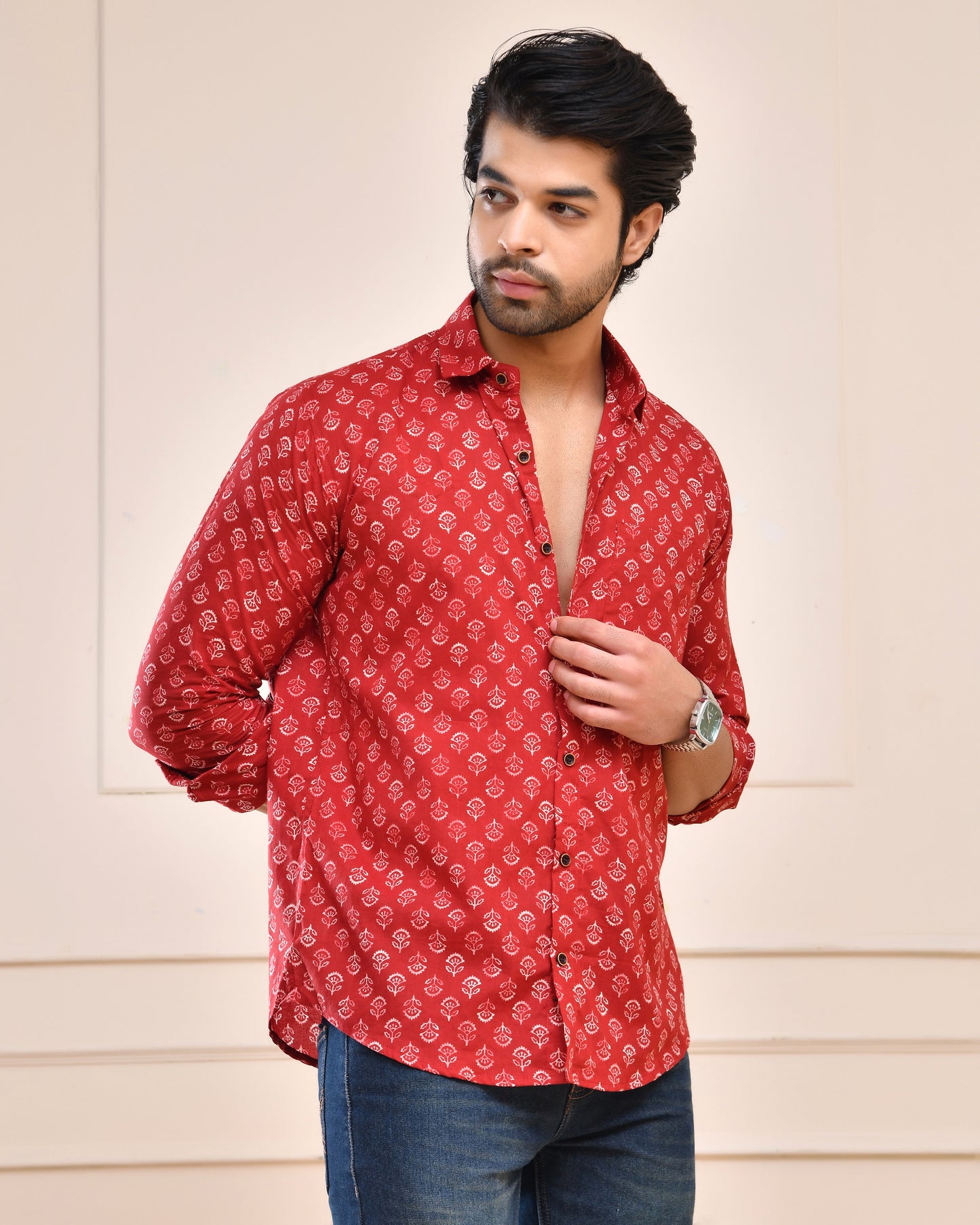 Ruby Petal Printed Full Sleeve Shirt
