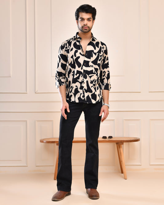 Ivory Ink Statement Full Sleeve Shirt