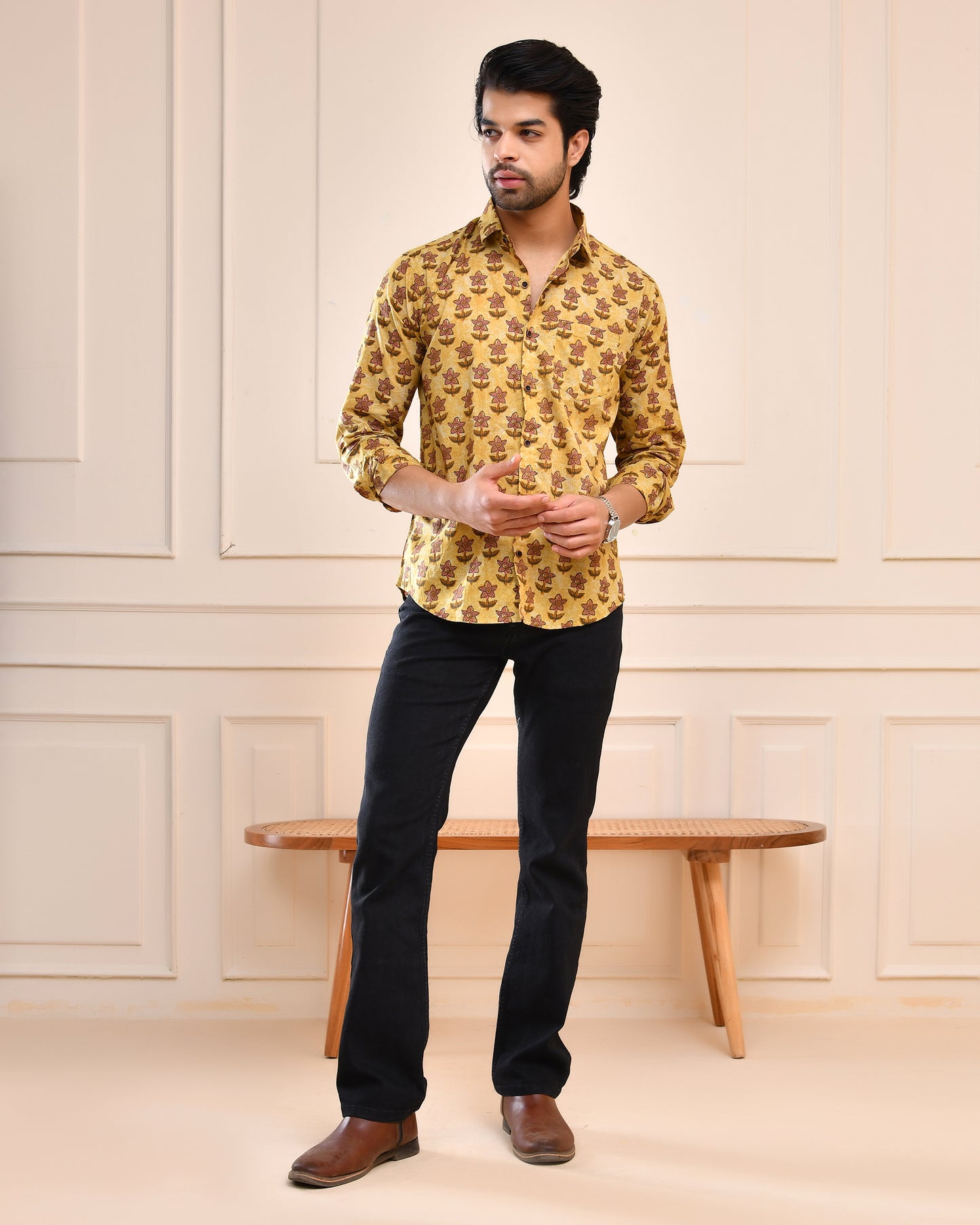 Amber Floral Motif Full Sleeve Shirt