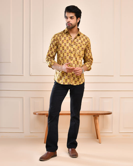 Amber Floral Motif Full Sleeve Shirt