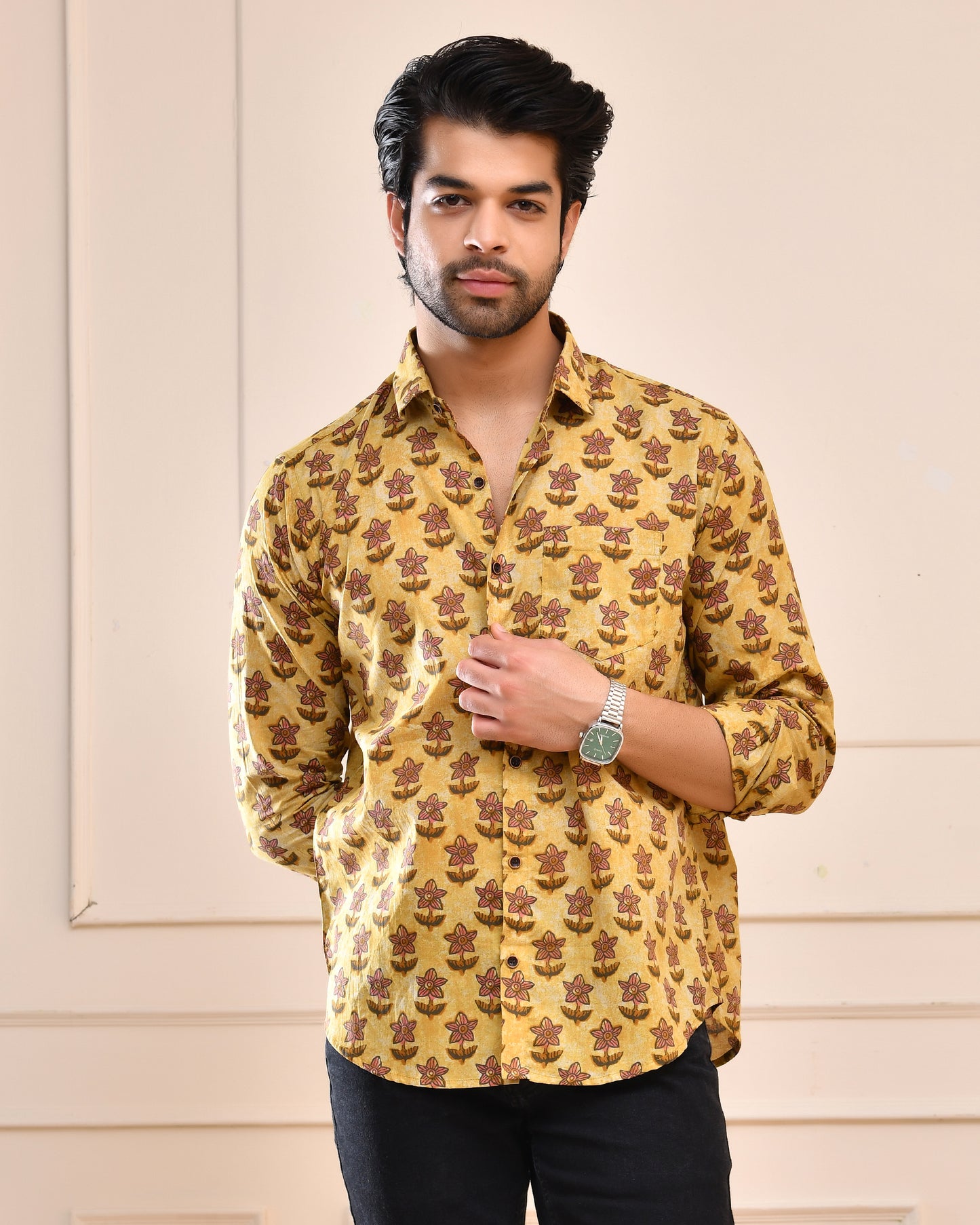 Amber Floral Motif Full Sleeve Shirt
