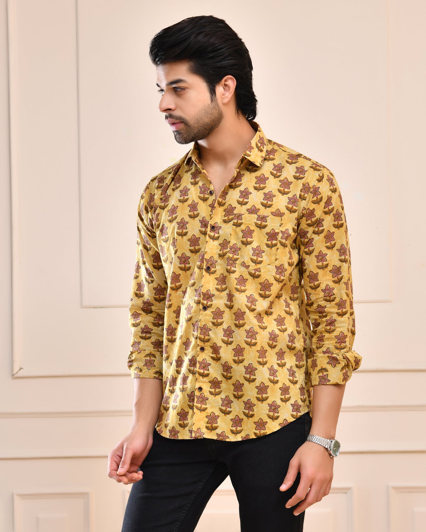 Amber Floral Motif Full Sleeve Shirt