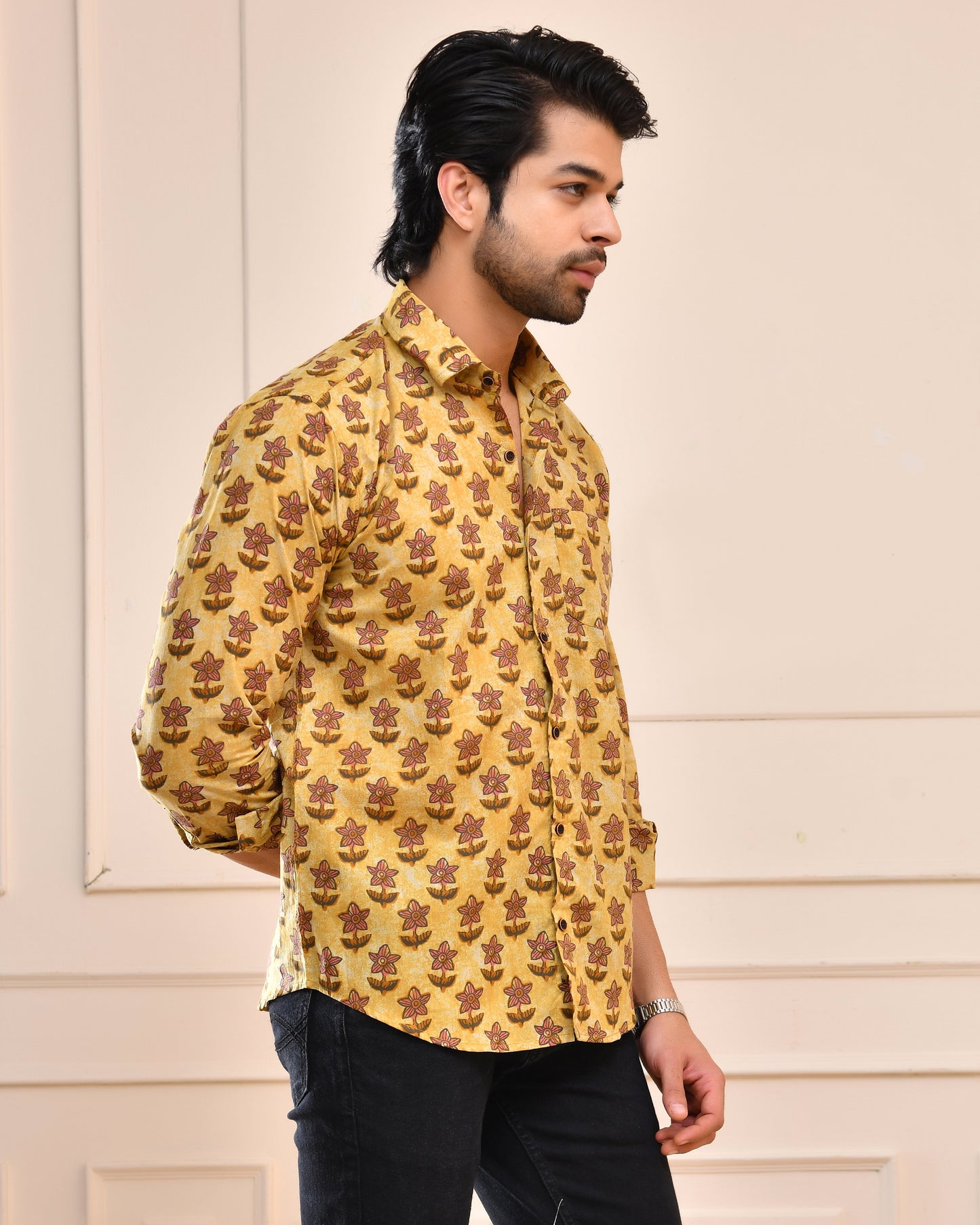 Amber Floral Motif Full Sleeve Shirt