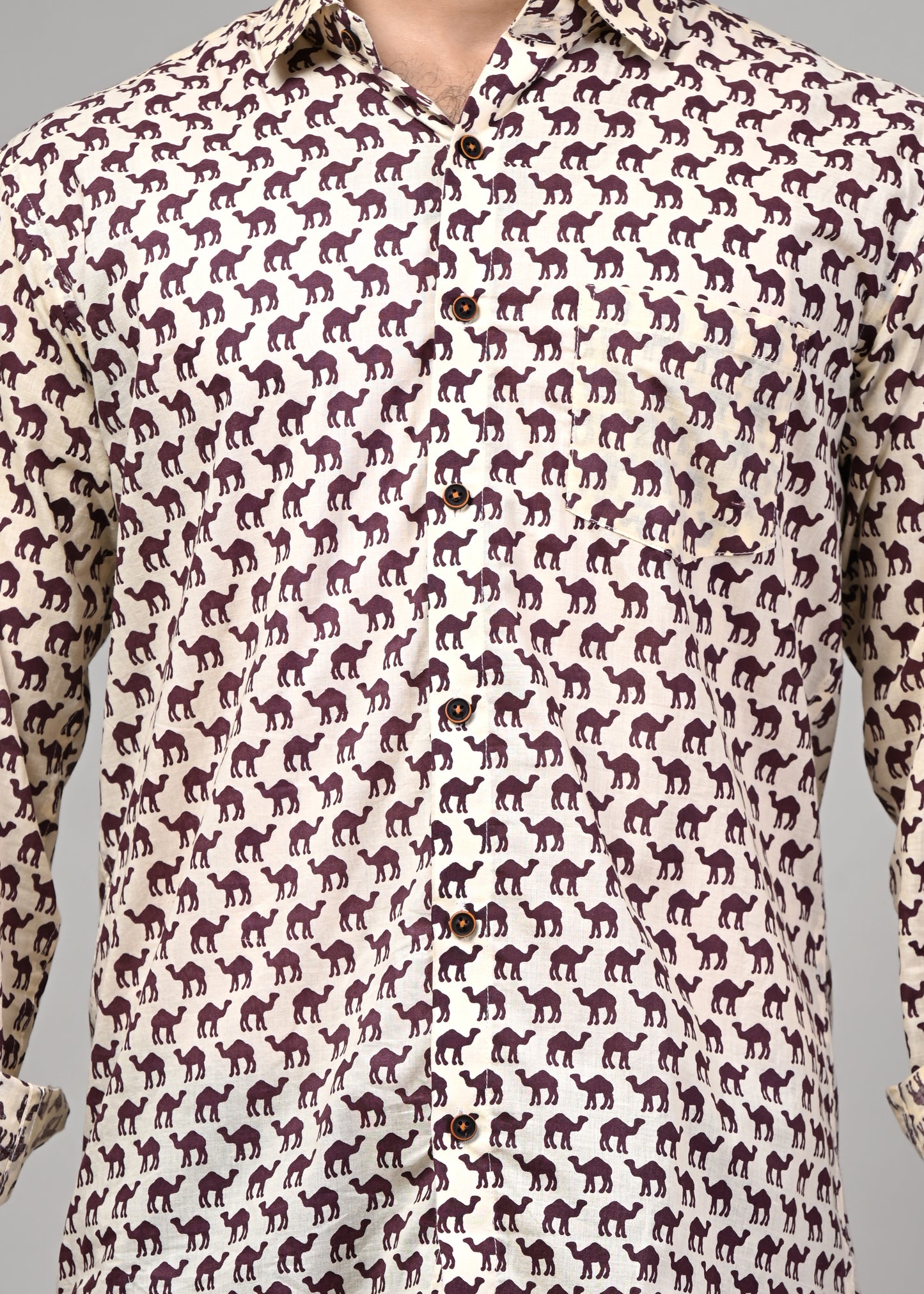 Rajasthani Camel Print Full Sleeve Shirt