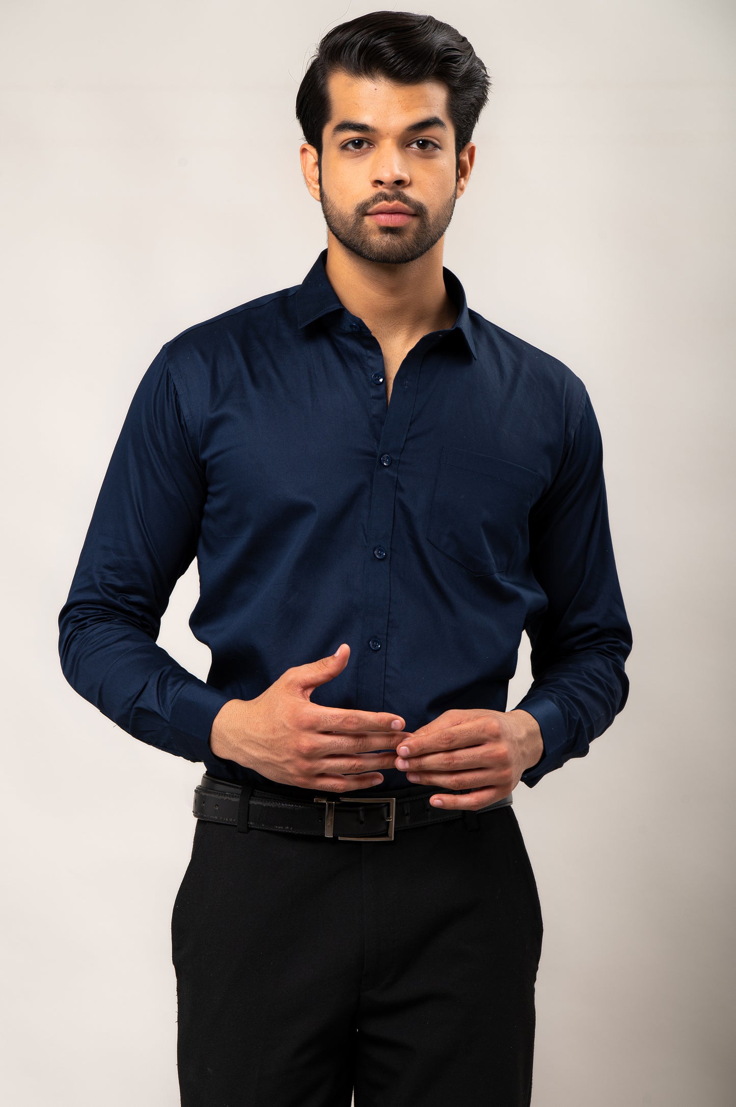 Royal Blue Plain Formal Shirt