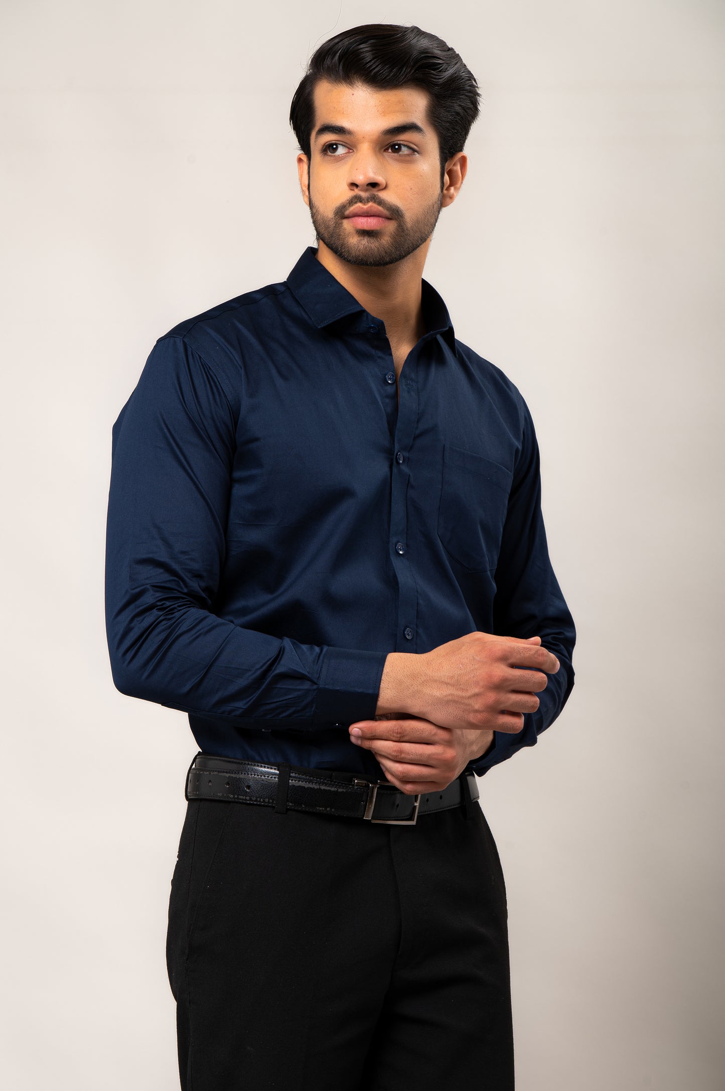 Royal Blue Plain Formal Shirt