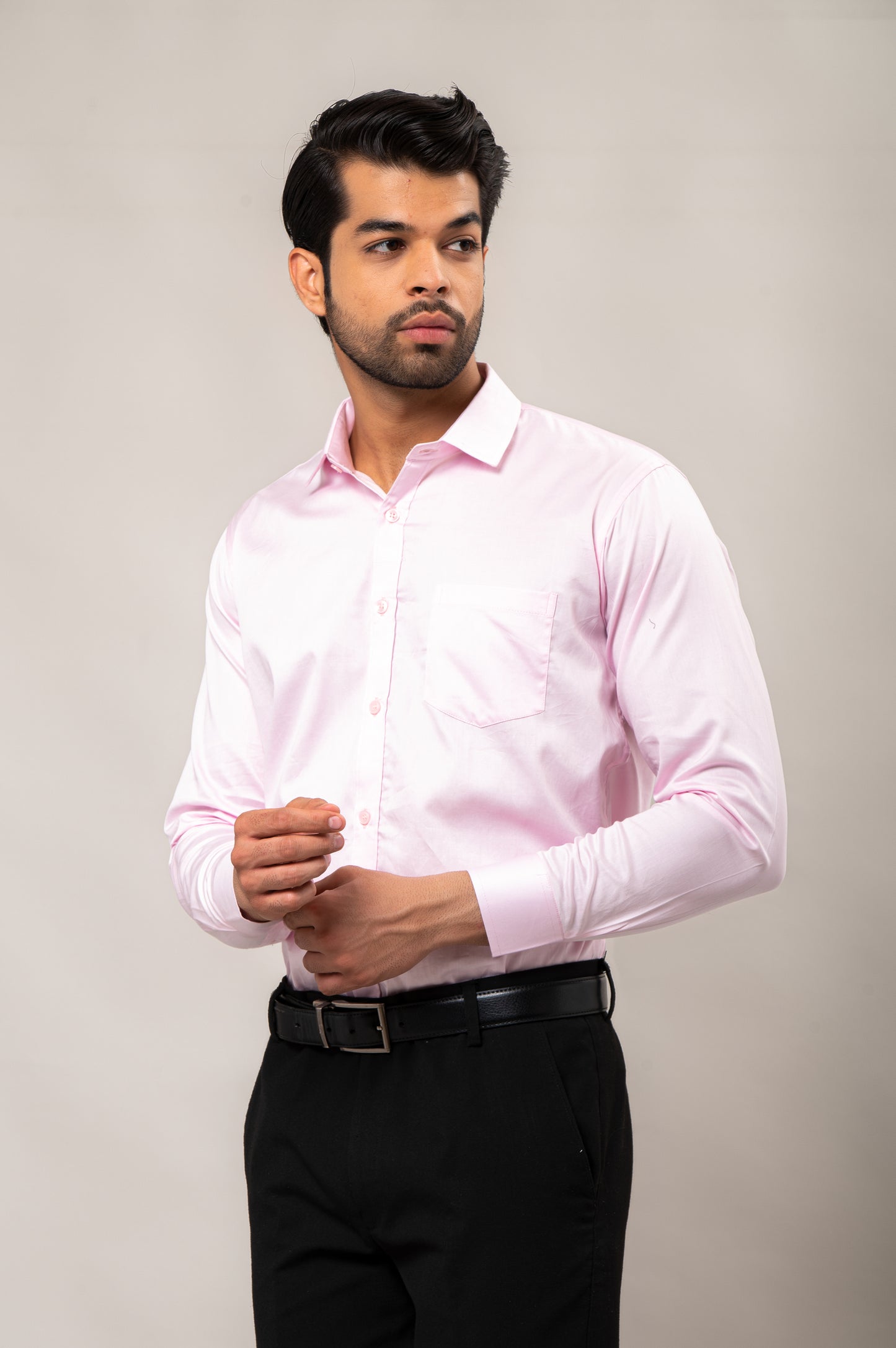 Baby Pink Plain Formal Shirt