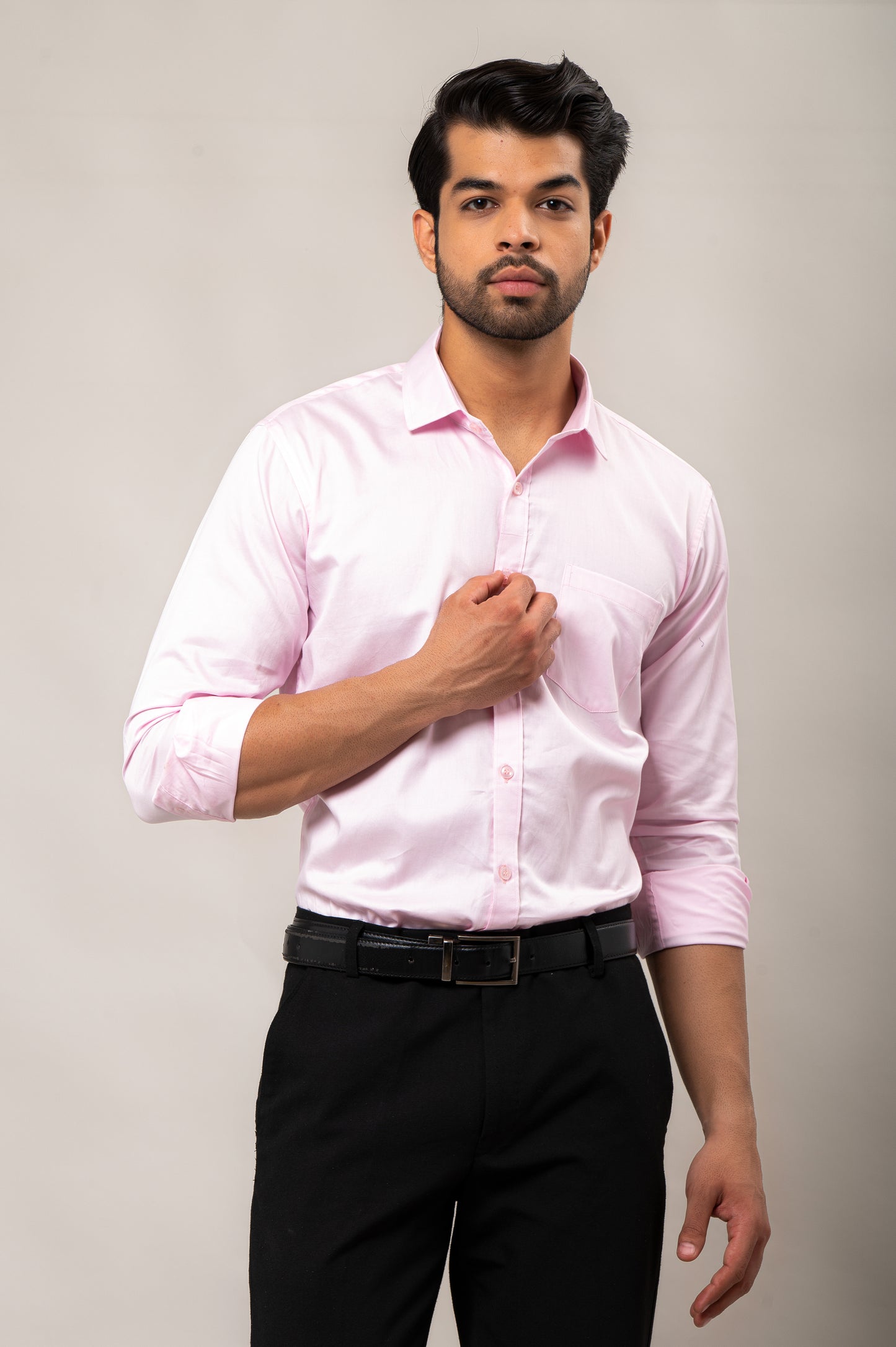 Baby Pink Plain Formal Shirt