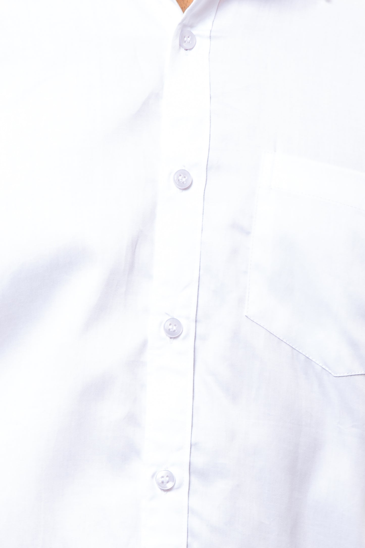 White Solid-Colored Formal Shirt