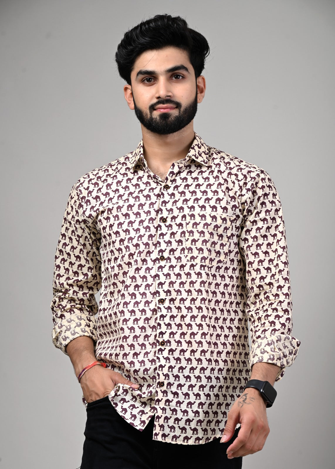 Rajasthani Camel Print Full Sleeve Shirt