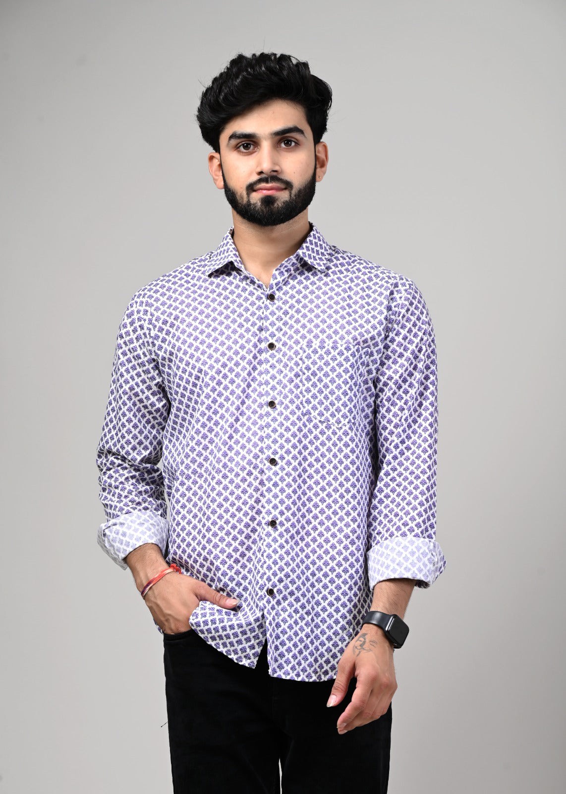 Lavender Delight Print Full Sleeve Shirt