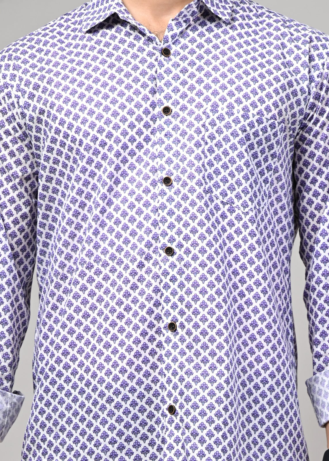 Lavender Delight Print Full Sleeve Shirt