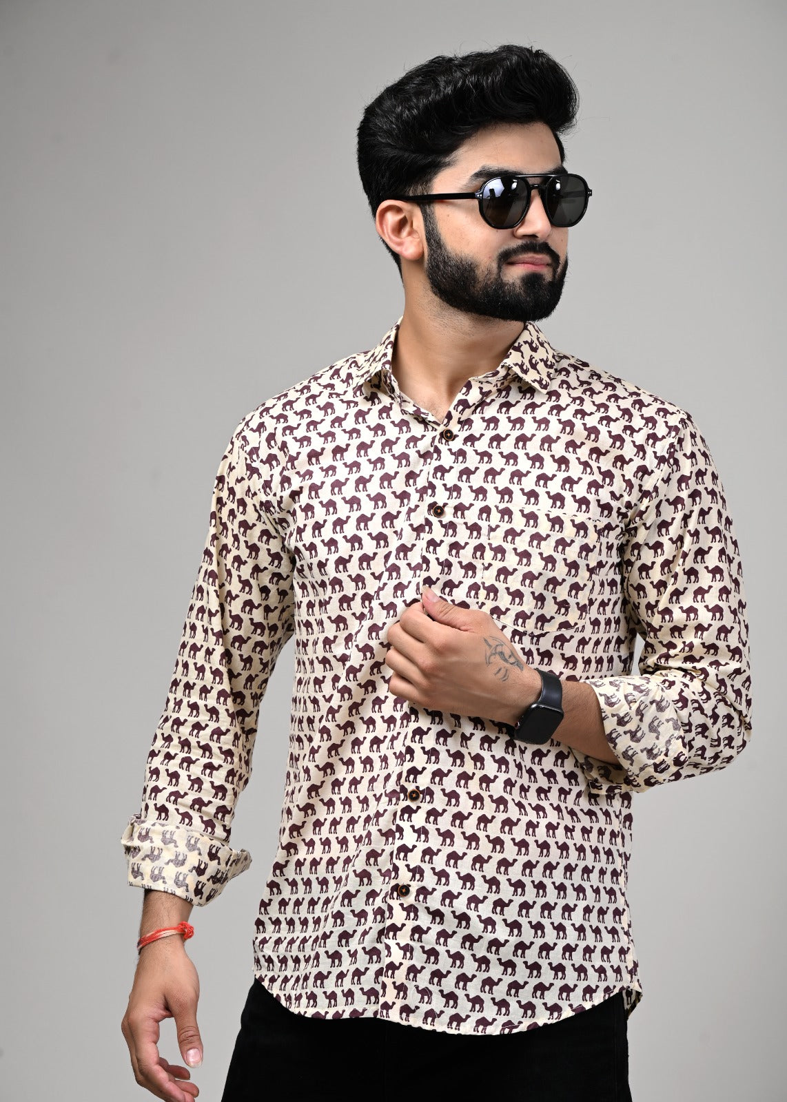 Rajasthani Camel Print Full Sleeve Shirt