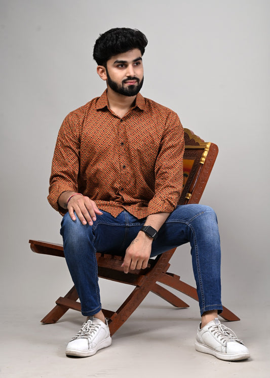 Bandhej Print Full Sleeve Shirt