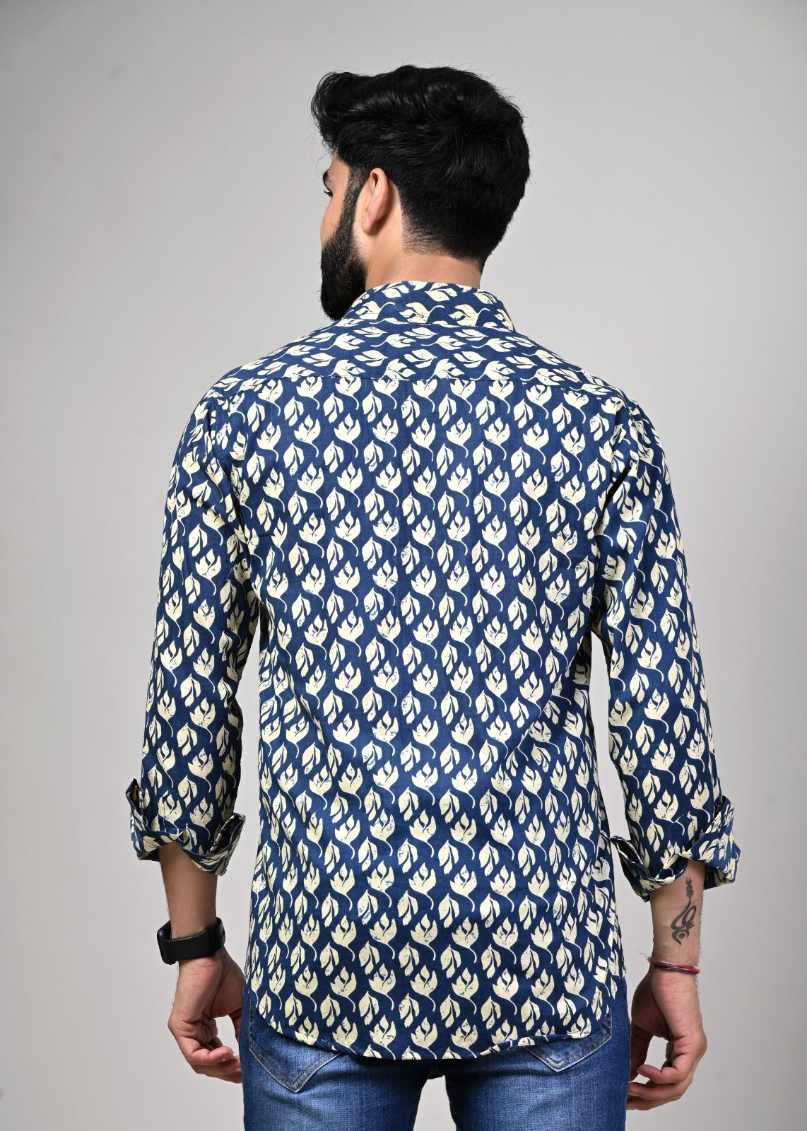 Abstract Leafy Print Full Sleeve Shirt