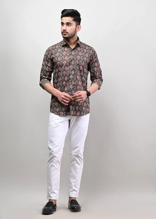 Playful Booti Pattern Men’s Full Sleeve Shirt