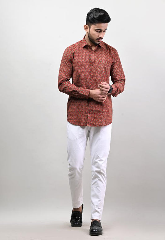 Brick Red Full Sleeve Shirt